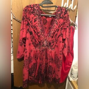 Red and Black Sublimation Top- 154A $35 or $30 w/offer